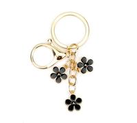 Gallkeat Blume Schlüsselanhänger, Aesthetic Kawaii Schlüsselanhänger für Damen, Mädchen und Frauen, Taschenanhänger und Tasche Anhänger, Cute Keychain Charm (Schwarz)