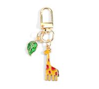 Gallkeat Giraffe Schlüsselanhänger, Animal Keychain, Tiere Klein Karikatur Giraffen Anhänger, Ostern Mitgebsel (Gelb)