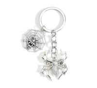 Gallkeat Halloween Schlüsselanhänger Goth Keychain mit Totenkopf Fledermaus Spinne Geist Y2K Taschen Anhänger unk Accessoires Halloween Geschenk (Spinnennetz)
