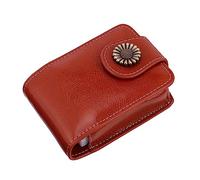 GALPADA 1Stück PU Lippenstift Etui mit Spiegel Tragetasche für Lippenstifte Kleiner Lippenstiftbeutel Eleganter Kosmetik Organizer in Weinrot für Unterwegs