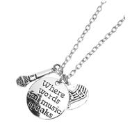 GALPADA 2 Stück Musik Mikrofon Anhänger Halsketten Hip hop Stil für Herren und Damen Kreativer Charme Geschenkidee Vielseitig für Alltag Party und Reisen Geeignet