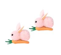 GALPADA 2 Stück pack Haarspangen mit Schnappverschluss aus Plüsch mit Kaninchenform und Karottenmotiv Kreative Haarnadeln für Bequem als Frühlingsfest Party Fotoaccessoire