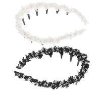 GALPADA 2 Stück-pack Modische Haarkämme mit Wellenmuster Rutschfeste Stoff Stirnbänder für Damen Geeignet zum Gesichtwaschen und Winter Eleganter Haarschmuck