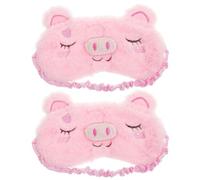 GALPADA 2 Stück Plüsch Schlafmasken mit Süßem Tiermotiv Augenabdeckung zum Schlafen für Kinder Weiches Baumwollmaterial und Elastisches Band für Schlafzimmer und Wohnzimmer
