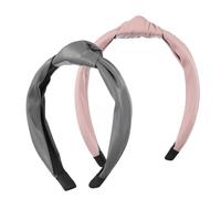 GALPADA 2 Stück PU Leder Top Knot Haarreifen Damen Elastisch Modisch Bequem Stylish Stirnbänder Rosa für Alltag und Gesichtsreinigung