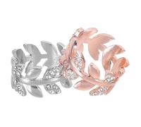 GALPADA 2 Stück Schalringe Blattdesign aus Zinklegierung Dekorative Seidenschalschnalle in Roségold und Silber Halstuch und T shirt Clip für Damen und Mädchen