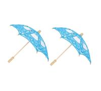 GALPADA 2stücke Kleine Stickerei Spitzenparasol Für Blumenmädchen Vintage Hochzeitsregenschirm Für Fotografie Und Festliche Anlässe Praktische Und Elegante Accessoire Für Junge