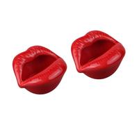 GALPADA 2stücke Lippenförmiger Schmuckablage Ring Dish Für Schmuck Und Kosmetik Eleganter Organizer Für Make-up Und Schmuck Dekorativer Tischhalter Für Frauen Rotes Design