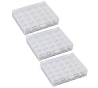 GALPADA 3 Stück Transparente Bobbin Aufbewahrungsbox mit Fächern Leichter Nähkasten Organizer für Nähmaschinenspulen Sicherer Verschluss als Craft Storage Box und Aufbewahrungscontainer