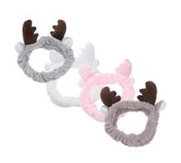 GALPADA 4stücke Er-pack Weihnachtsstirnbänder für Damen Gesichtswasch-haarbänder Haarschmuck für Mädchen aus Weichem Plüsch Hübsches Geweih-design Dehnbar Pflegeleicht für Verschiedene Akt