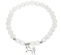 GALPADA Einhorn Silber Mädchen Weißem S925 Opal Armband für mit Geschenk Langlebiges Perlenarmband im Schlichten Design Geburtstag für Alltag