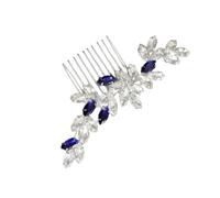 GALPADA Eleganter Glitzernder Haarkamm aus Legierung mit Strass für Brautfrisur und Festliche Anlässe Leichter Seitenkamm in Blau für Bräute und Blumenmädchen