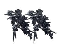 GALPADA Handgefertigte Verzierte Spitzenapplikation mit Perlen 1 Paar Florale 3d blumen aus Polyester für Brautkleider und Bühnenkostüme Einfache Anwendung