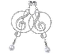 GALPADA Musiknoten Ohrhänger Damen 1 Paar Sterlingsilber 925 Silber Strass Tropfenohrringe Modischer Schmuck für Alltag und Festliche Anlässe