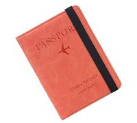 GALPADA Orange Leder Reisepasshülle Damen Etui RFID Geldbörse Platz Für Ausweise Und Fotos Multifunktions-Aufbewahrungstasche Für Reisen Und Bürogebrauch