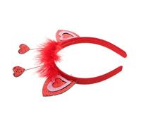 GALPADA Rotes Plüsch Herz Stirnband für Valentinstag mit Leichtem Kunststoff Vielseitig Einsetzbar für Hochzeit Geburtstag und Romantische Partys