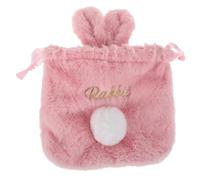 GALPADA Süße Kawaii Hasen Kosmetiktasche aus Plüsch mit Kordelzug Kompakter und Tragbarer Organizer für Make Up und Reise für Kleine Räume