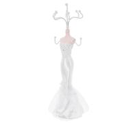 GALPADA Weißer Schmuckhalter Schmuckpuppe Organizer für Brautschmuck Schmuckständer mit Platzsparendem Design und Robuster Bauweise zur Aufbewahrung von Ohrringen Halsketten Ringen und