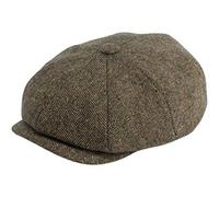 Gamble & Gunn ‘Ardura’ Unisex Flat Cap. 100% Irish Donegal Tweed Wool Hat, 8 Panel Design Newsboy Baker Style Hat with Button. Easy Care, Fully Lined, Fashionable Mens and Womens Caps. Brown, M
