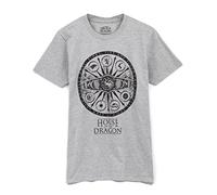 Game of Thrones House of The Dragon Crown Symbol T-Shirt Mens Grey Top XL