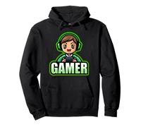 Gamer Man Green Videospiel Life Cute Kawaii Player Pullover Hoodie