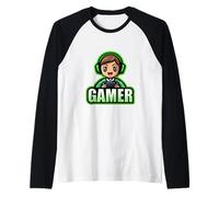 Gamer Man Green Videospiel Life Cute Kawaii Player Raglan