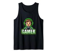 Gamer Man Green Videospiel Life Cute Kawaii Player Tank Top