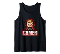 Gamer Man Red Videospiel Life Cute Kawaii Player Tank Top