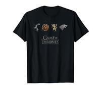 Games of Thrones 4 Houses T-Shirt, Herren, Schwarz, XL