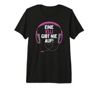 Gaming Kopfhörer Eine Elli Gibt Nie Auf Personalisiertes Premium T-Shirt