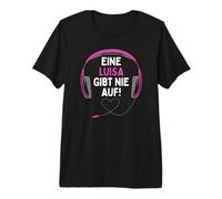 Gaming Kopfhörer Eine Luisa Gibt Nie Auf Personalisiertes Premium T-Shirt