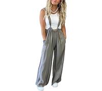 GAMIRA Weicher, lockerer, einfarbiger Dreams-Overall, Ärmelloser Overall mit weitem Bein, Baggy-Jumpsuits für Damen (C,M)