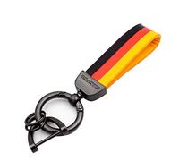GAMPRO Schlüsselanhänger Herren Gold Deutsche Flagge Auto Schlüsselband Damen Schlüsselband mit 3 ausklinkbare Schlüsselring Ringe und Geschenkbox Schwarz 12cm