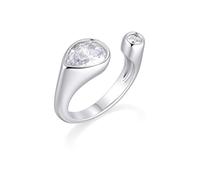 Gamtic Offen Verstellbarer Goldringe für Damen -14k Vergoldete Dicke Teardrop Zirkonia Hypoallerge Silberring Wasserfester Damenring Modischer Schmuck Goldring Geschenke