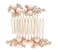 GANAZONO 2 Stück Faux Perlen Haarkamm Blüten Design Braut Haarschmuck Seitenkamm für Hochzeiten Eleganter Strass Schmuck Komfortabler Halt für Brautfrisuren