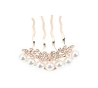 GANAZONO 2 Stück Teiliges Perlen haarkamm Strassbesatz Langlebiger Legierung Stabile Steckkämme Eleganter Haarschmuck für Braut Brautjungfer Hochzeit Party und Festliche Anlässe