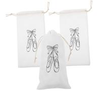 GANAZONO Aufbewahrungstaschen für Ballettschuhe 3 Stück Baumwollbeutel mit Kordelzug für Damen und Mädchen Leicht Waschbar für Ballettunterricht und Auftritte