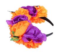 GANAZONO Mexikanisches Blumenstirnband mit Weichem Sicherem Sitz und Künstlichen Rosen Wiederverwendbarer Kopfschmuck für Halloween Day Of The Dead Karneval Damen Fest Haarreifen