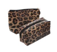 GANAZONO Reise Kosmetiktasche 2 Stück Mit Leopardenmuster Und Reißverschluss Multifunktional Für Familienausflüge Und Urlaub