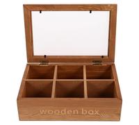 GANAZONO Vintage Schmuckschatulle aus Robustem Holz Quadratische Aufbewahrungsbox mit Fächern Staubgeschützt für Ringe Ohrringe und Kleine Accessoires Eleganter Holz Schmuckkasten