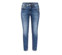 Relax-fit-Jeans GANG "94AMELIE CROPPED", Damen, Gr. 31, Normalgrößen, blau (solid midblau), 98% Baumwolle, 2% Elasthan, unifarben, relaxed fit lang, Jeans, im 5-Pocket-Style (69637950-31) solid midbla