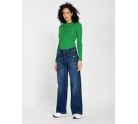 5-Pocket-Jeans GANG "94AMELIE WIDE", Damen, Gr. 31, N-Gr, blau (napoli blau wash), Denim/Jeans, Obermaterial: 79% Baumwolle, 19% Polyester, 2% Elasthan, casual, regular fit, Jeans, aus weichem SWEAT D