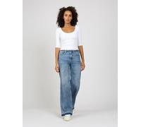 Weite Jeans GANG "94AMELIE WIDE FIT", Damen, Gr. 29, N-Gr, waist fringe denim, Denim/Jeans, Obermaterial: 97% Baumwolle, 2% Elastomultiester, 1% Elasthan, casual, weit, Jeans, mit Fransen an Saum und 