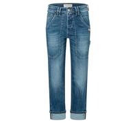 Straight-Jeans GANG "94THELMA WORKER", Damen, Gr. 30, N-Gr, blau (midblau), Denim/Jeans, Obermaterial: 90% Baumwolle, 8% Polyester, 2% Elasthan, casual, straight fit, Jeans, mit aufgesetzten Taschen u