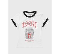 Ganni Basic Cotton Jersey Margot Kitty Print women Shortsleeves white in Größe:M