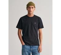 GANT T-Shirt REG SHIELD SS Herren Regular Fit mit Logostickerei Jersey 100% Baumwolle Schwarz Gr. XL