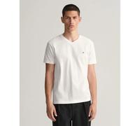GANT Herren Slim Shield V-Neck T-Shirt MIT V-Ausschnitt SCHMALE Passform, Weiß, S EU
