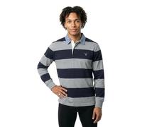 GANT Herren Heavy Rugger mit Chambray-Kragen, gestreift, Regular Fit, Grau Melange, XXL