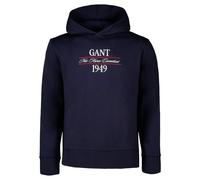 Hoodie GANT "GRAPHIC", Herren, Gr. XXL, evening blau, Sweatware, Obermaterial: 80% Baumwolle, 20% Polyester, normal, Rippbündchen, Sweatshirts Hoodie (56246804-XXL) evening blau