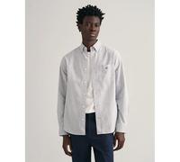 Langarmhemd GANT "Regular Fit Oxford Hemd strukturiert langlebig dicker gestreift", Herren, Gr. S, N-Gr, blau (persian blau), Popeline, Obermaterial: 100% Baumwolle, gestreift, regular fit hüftlang, 2